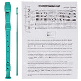 Maxbell Detachable 8 Holes Recorder Clarinet With Cleaning Rod Stick for Kids Cyan