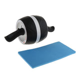 Maxbell Abdominal Core Strength Exercise Wheel Roller with Knee Pad White