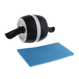 Maxbell Abdominal Core Strength Exercise Wheel Roller with Knee Pad White