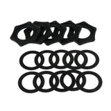 Maxbell 5 Sets Microphone Mic Anti-Slip Anti-Rolling Protection Ring Roller Black