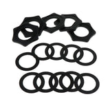 Maxbell 5 Sets Microphone Mic Anti-Slip Anti-Rolling Protection Ring Roller Black