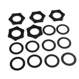 Maxbell 5 Sets Microphone Mic Anti-Slip Anti-Rolling Protection Ring Roller Black