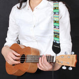 Maxbell 1 Piece Cotton Strap Belt for Ukulele Mini Guitar Green Stripe
