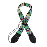Maxbell 1 Piece Cotton Strap Belt for Ukulele Mini Guitar Green Stripe