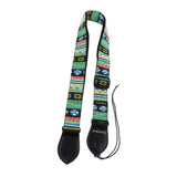 Maxbell 1 Piece Cotton Strap Belt for Ukulele Mini Guitar Green Stripe