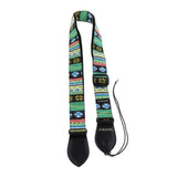 Maxbell 1 Piece Cotton Strap Belt for Ukulele Mini Guitar Green Stripe
