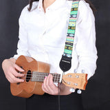 Maxbell 1 Piece Cotton Strap Belt for Ukulele Mini Guitar Green Stripe