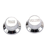 Maxbell Chrome ABS Plastic Guitar Tone volume knobs Buttons for Guitar Bass