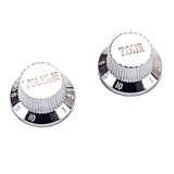 Maxbell Chrome ABS Plastic Guitar Tone volume knobs Buttons for Guitar Bass