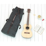 Max Washed Canvas Ukulele Gig Bag for 21/23/26 Inch Ukulele Hawaii Guitar Gray