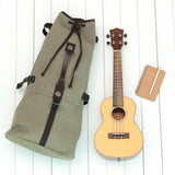 Max Washed Canvas Ukulele Gig Bag for 21/23/26 Inch Ukulele Hawaii Guitar Green
