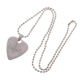 Maxbell Guitar Plectrums Picks Necklace for Guitar Bass Ukulele Banjo Silver