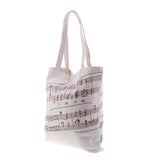 Maxbell Women Girls Casual Music Notes Tote Shopper Bag Shoulder Handbag White