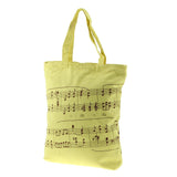 Maxbell Women Girls Casual Music Notes Tote Shopper Bag Shoulder Handbag Yellow