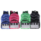 Maxbell Piano Keyboard Music Note Backpack School Bag Shoulder Travel Daypack Red