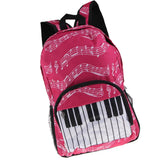 Maxbell Piano Keyboard Music Note Backpack School Bag Shoulder Travel Daypack Red