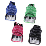 Maxbell Piano Keyboard Music Note Backpack School Bag Shoulder Travel Daypack Red