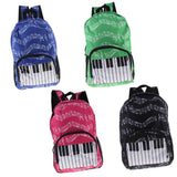 Maxbell Piano Keyboard Music Note Backpack School Bag Shoulder Travel Daypack Red