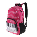 Maxbell Piano Keyboard Music Note Backpack School Bag Shoulder Travel Daypack Red