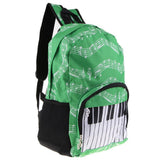 Maxbell Piano Keyboard Music Note Backpack School Bag Shoulder Travel Daypack Green