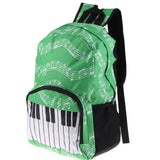 Maxbell Piano Keyboard Music Note Backpack School Bag Shoulder Travel Daypack Green