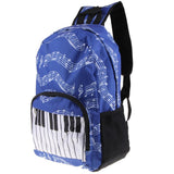 Maxbell Piano Keyboard Music Note Backpack School Bag Shoulder Travel Daypack Blue
