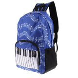 Maxbell Piano Keyboard Music Note Backpack School Bag Shoulder Travel Daypack Blue