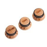 Maxbell 3 Pieces Maple Wood Guitar Volume Tone Control Knobs