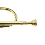 Maxbell 1 Piece Golden Students Trumpet Horn Bugle Brass Instrument with Flag Gloves