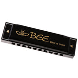 Max Professional 10 Holes 20 Tones C Blues Harmonica Mouth Organ Black