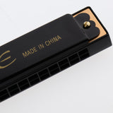 Max 16 Holes C Key Tremolo Harmonica Mouth Organ Musical Instrument Gift Black