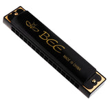 Max 16 Holes C Key Tremolo Harmonica Mouth Organ Musical Instrument Gift Black