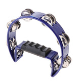 Maxbell 1 Piece Rattle Tambourine Handbell Shaker Bell Musical Percussion Blue