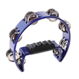 Maxbell 1 Piece Rattle Tambourine Handbell Shaker Bell Musical Percussion Blue