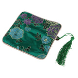 Max Guzheng Nail Tape Storage Bag Silk Brocade Jewelry Pouch Bag Purse Green