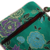 Max Guzheng Nail Tape Storage Bag Silk Brocade Jewelry Pouch Bag Purse Green