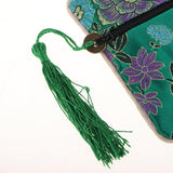 Max Guzheng Nail Tape Storage Bag Silk Brocade Jewelry Pouch Bag Purse Green