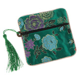 Max Guzheng Nail Tape Storage Bag Silk Brocade Jewelry Pouch Bag Purse Green