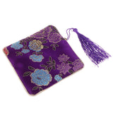 Max Guzheng Nail Tape Storage Bag Silk Brocade Jewelry Pouch Bag Purse Purple