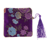 Max Guzheng Nail Tape Storage Bag Silk Brocade Jewelry Pouch Bag Purse Purple