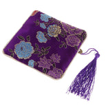 Max Guzheng Nail Tape Storage Bag Silk Brocade Jewelry Pouch Bag Purse Purple