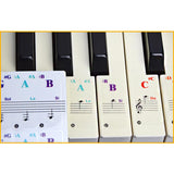 Maxbell Clear Electronic Keyboard Piano Key Sticker for 54/61/88 Keys Black