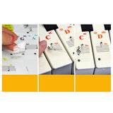 Maxbell Clear Electronic Keyboard Piano Key Sticker for 54/61/88 Keys Black