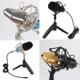 Max Maxb USB Table Studio Condenser Microphone with Tripod Stand Filter Shield Gold