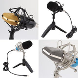 Max Maxb USB Table Studio Condenser Microphone with Tripod Stand Filter Shield Gold