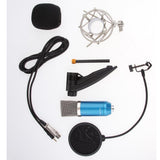 Max Maxb USB Table Studio Condenser Microphone with Tripod Stand Filter Shield Gold