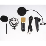 Max Maxb USB Table Studio Condenser Microphone with Tripod Stand Filter Shield Silver