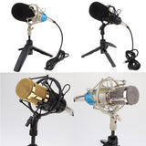 Max Maxb Table Studio Condenser Microphone with Tripod Stand Filter Shield Black