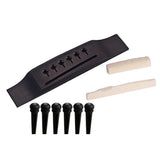 Maxbell Wooden Bridge String Pegs Saddle Nut Kit for Acoustic Folk Guitar