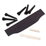 Maxbell Wooden Bridge String Pegs Saddle Nut Kit for Acoustic Folk Guitar